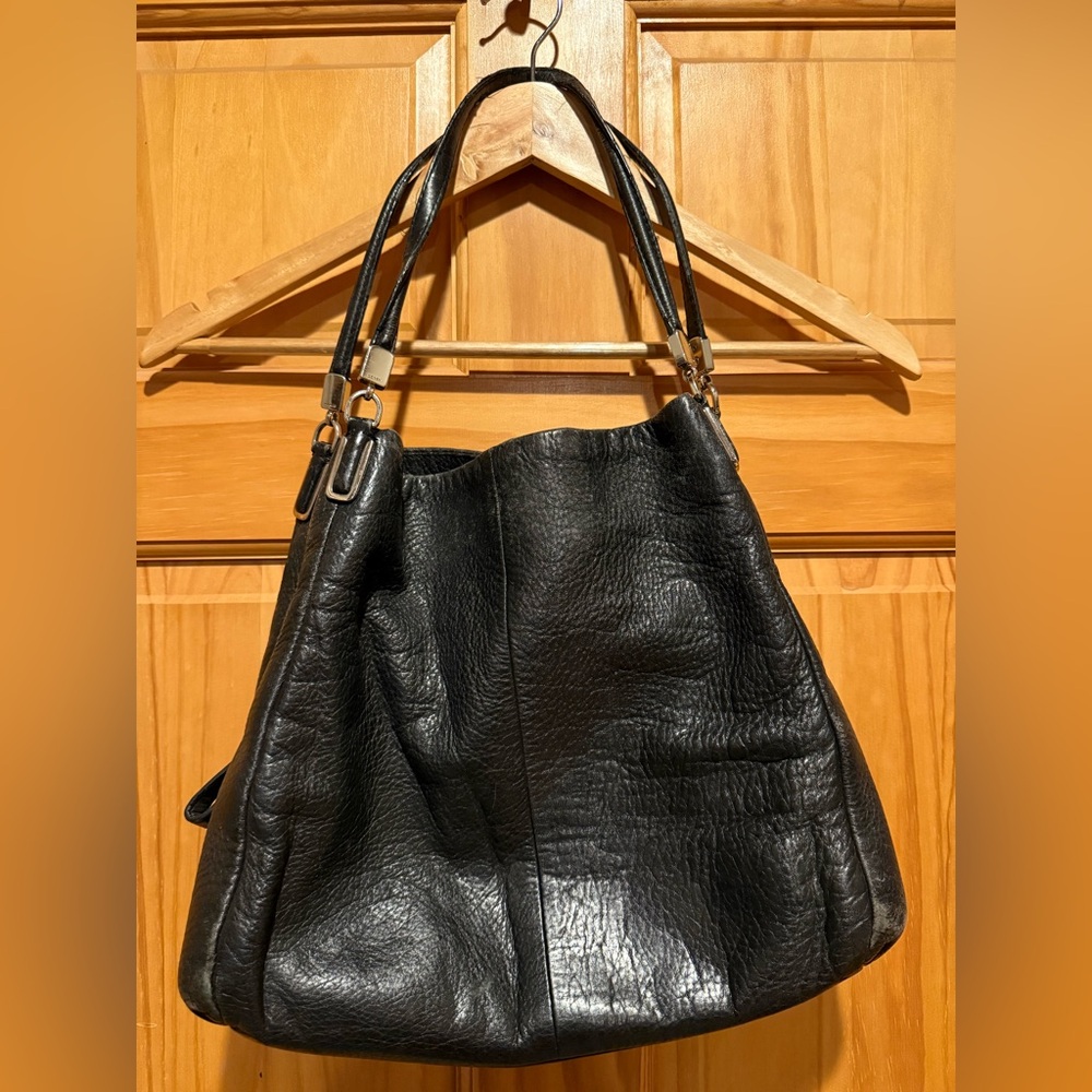 COACH-Black leather purse.